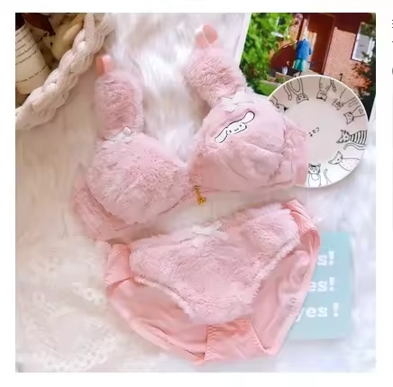 Girls lolita plush bra underwear my melody bralette push up brassiere wirefree warm kawaii